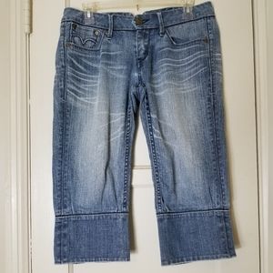LEVI'S LADY STYLE blue zipper capri denim jeans size 28
